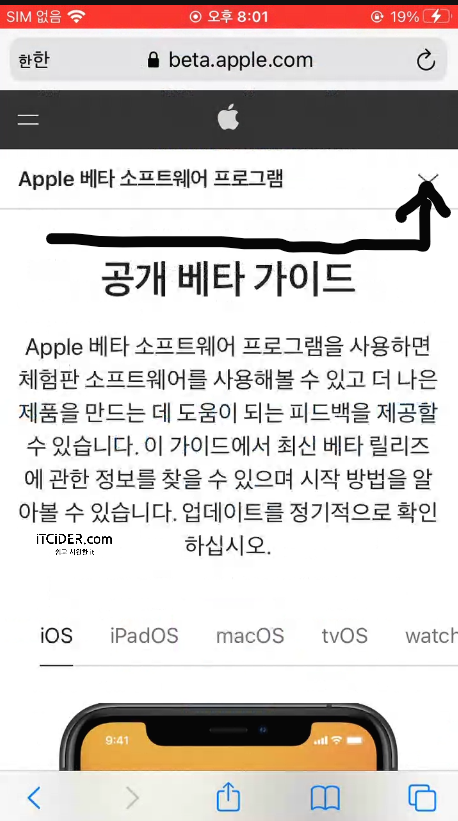 (ios 15 아님)아이폰 14.7 베타 올리기 11