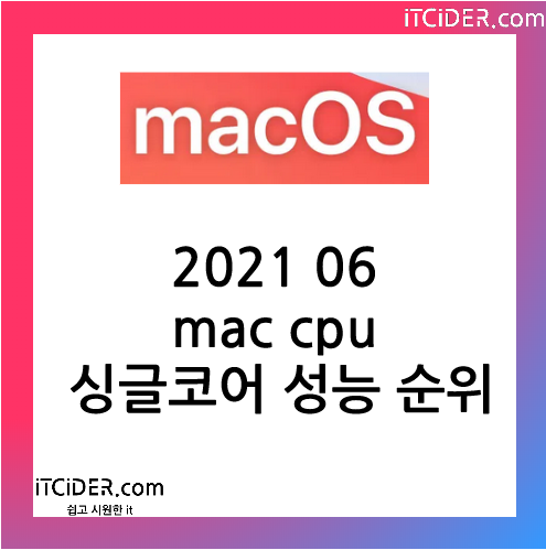 2021 06 mac(아이맥 및 맥북) 싱글코어 순위표 검색하는 법 1