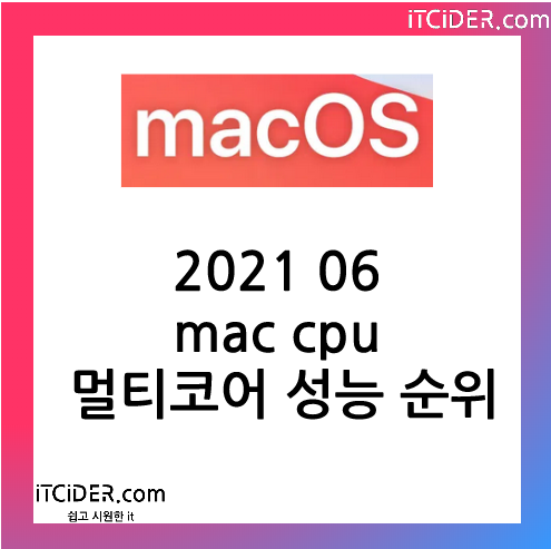 2021 06 mac(아이맥과 맥북) cpu 멀티코어 순위표 검색하는 법 1