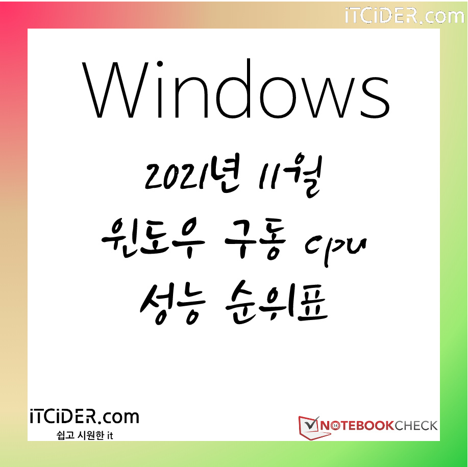 2021년 11월 윈도우 기기 성능 순위표 1