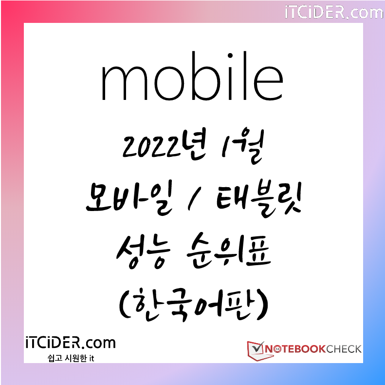 2022년 1월 최신 모바일 및 태블릿 그래픽 성능 순위표 (한국어판) 1