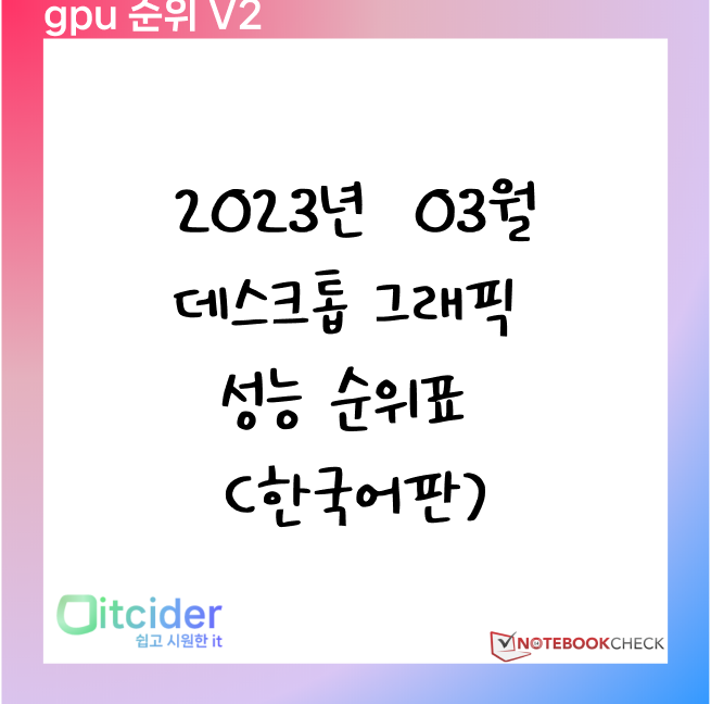 2023년 3월 데스크톱 그래픽카드 성능 순위 (한국어판) 1