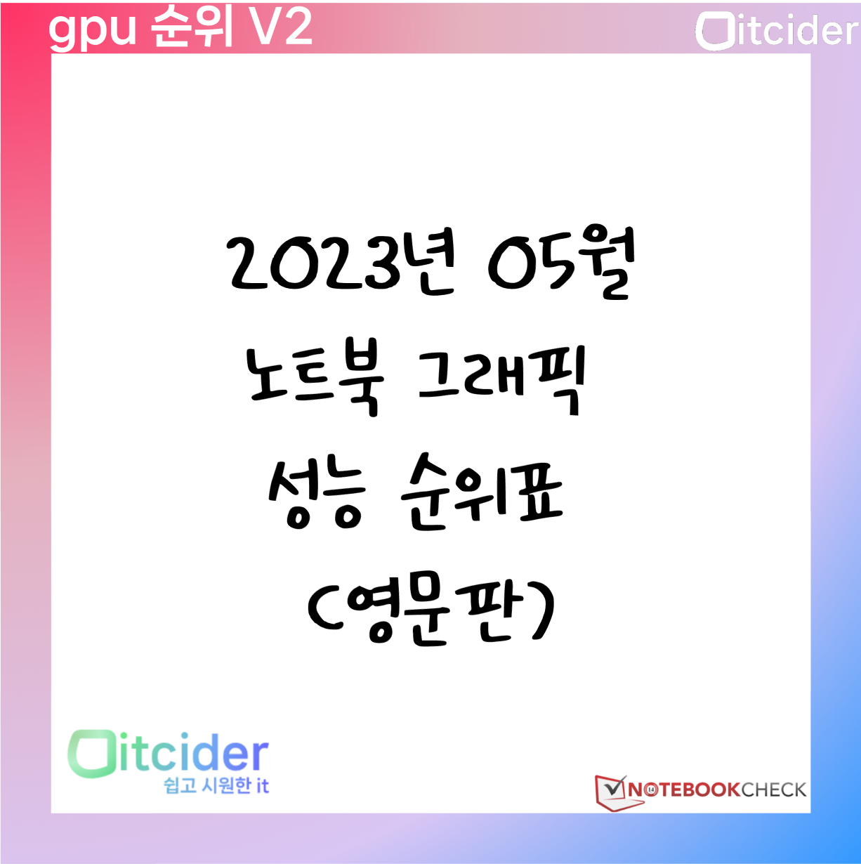 2023년 5월 노트북 그래픽카드 성능 순위 (영문판) 1