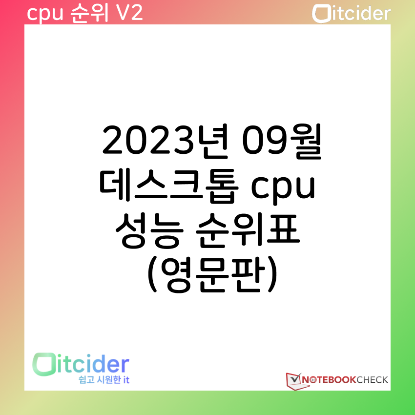2023년 9월 최신 데스크톱 cpu 성능 순위 (영문판) 13